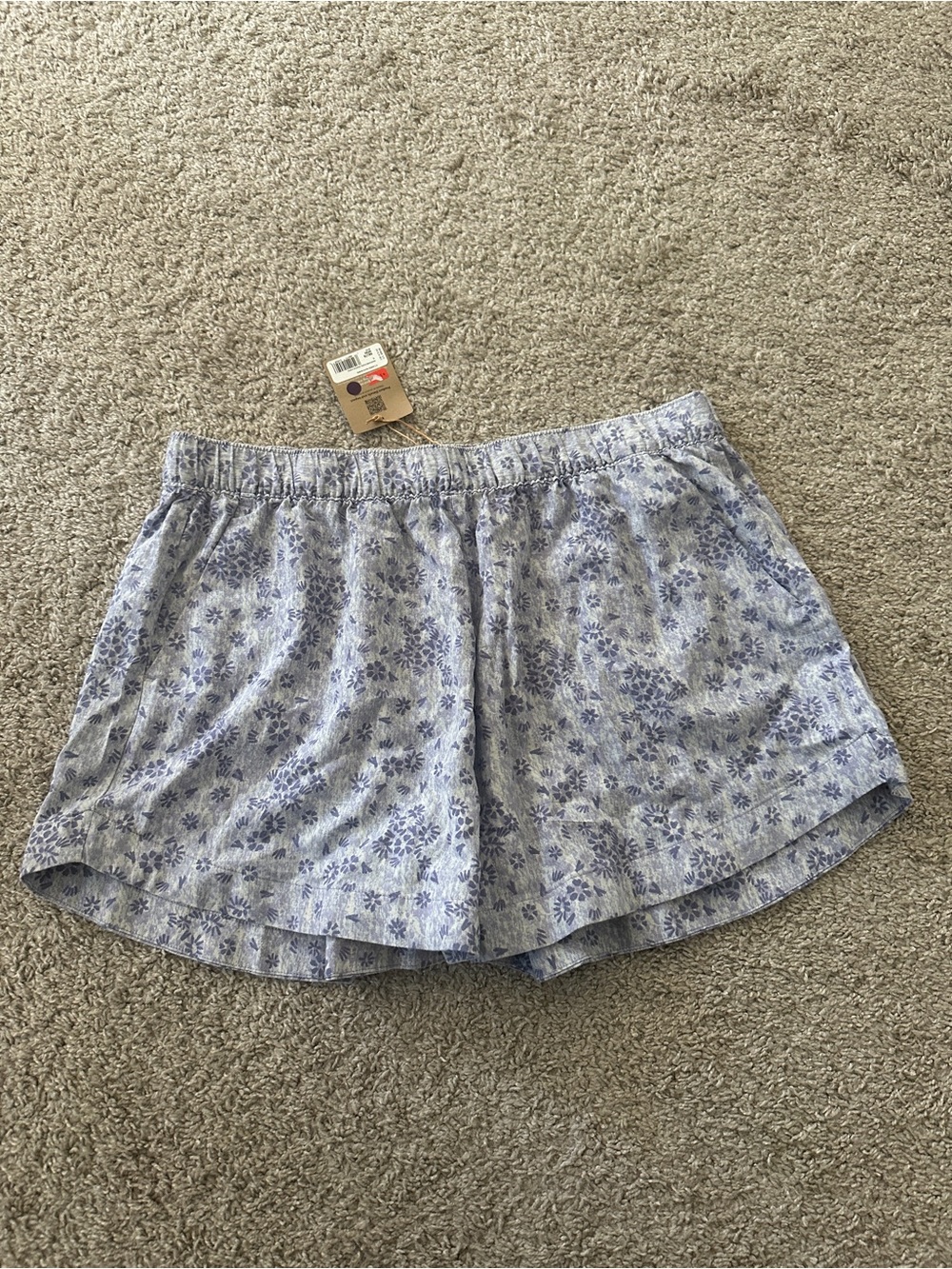 Patagonia Light Blue Floral Pull-On Skort